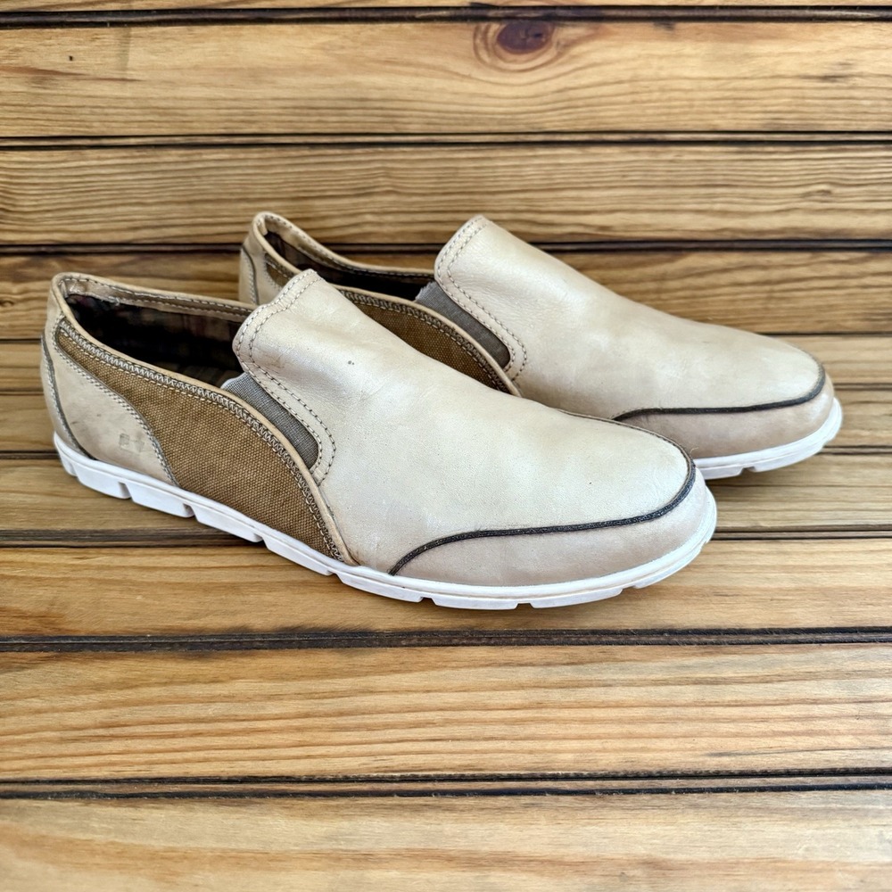 Bed Stu Coaster Mens Shoes 13 Beige Leather Moc Toe Loafers Slip On Tan Brown